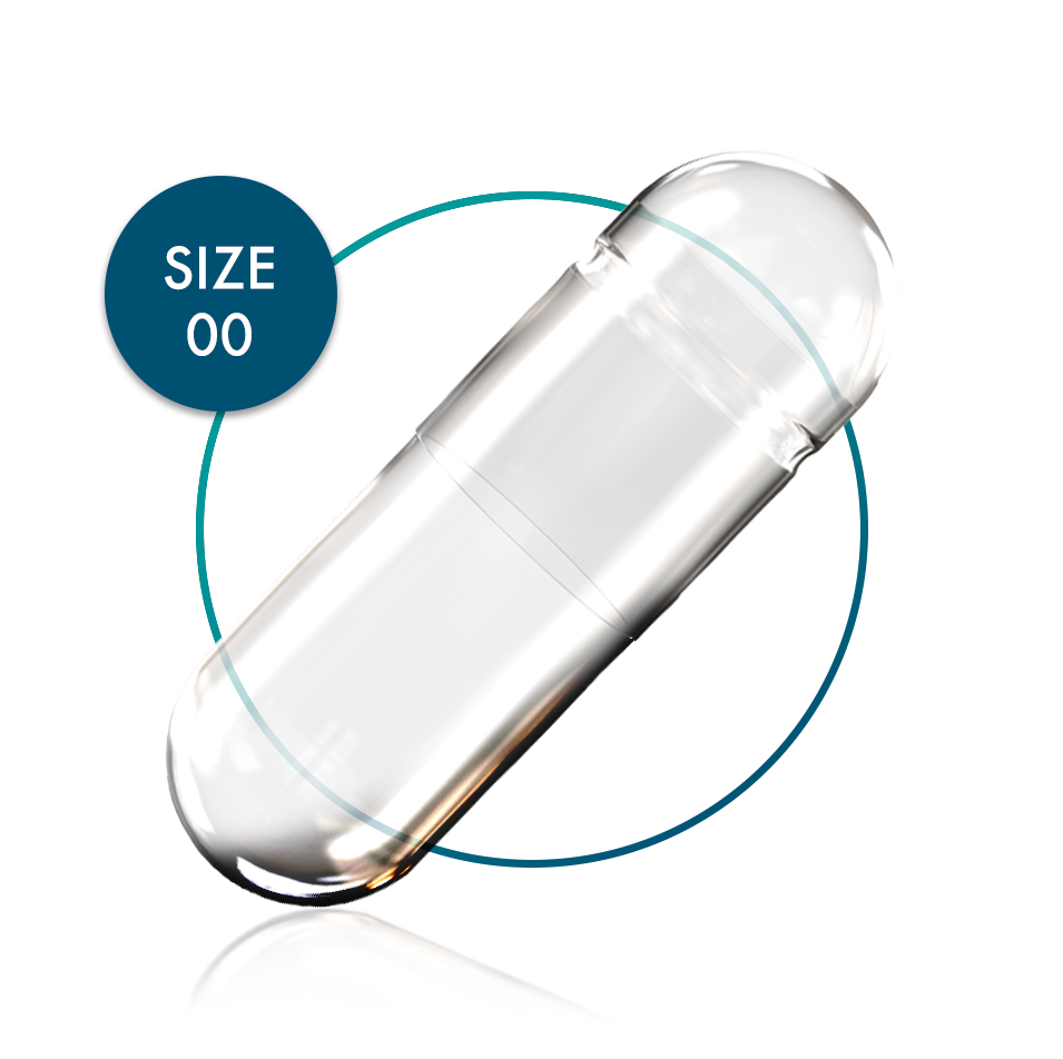 SIZE 00 - CLEAR VEGETARIAN CAPSULES