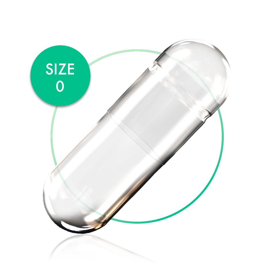 SIZE 0 - CLEAR VEGETARIAN CAPSULES